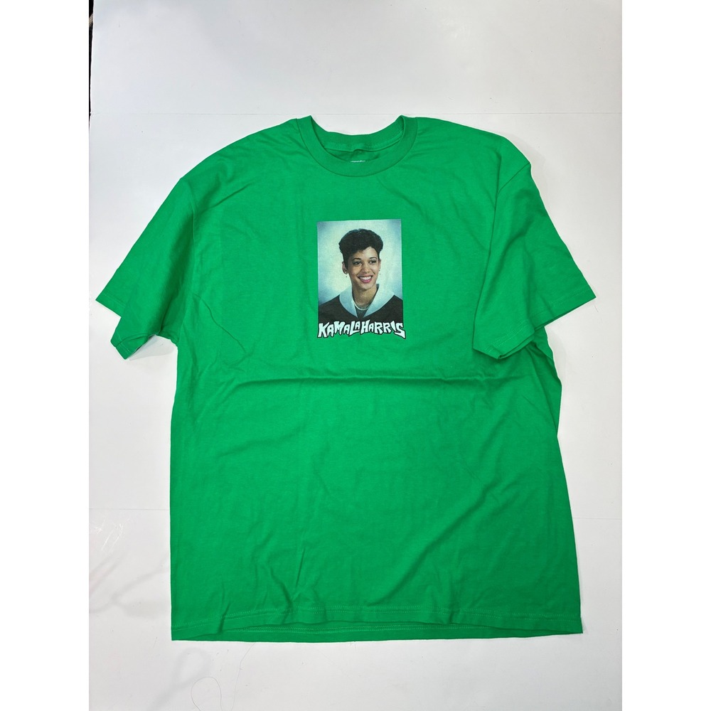 Official Bootleg Kamala Harris Yearbook Graphic T-Shirt Green Mens XL Cotton
